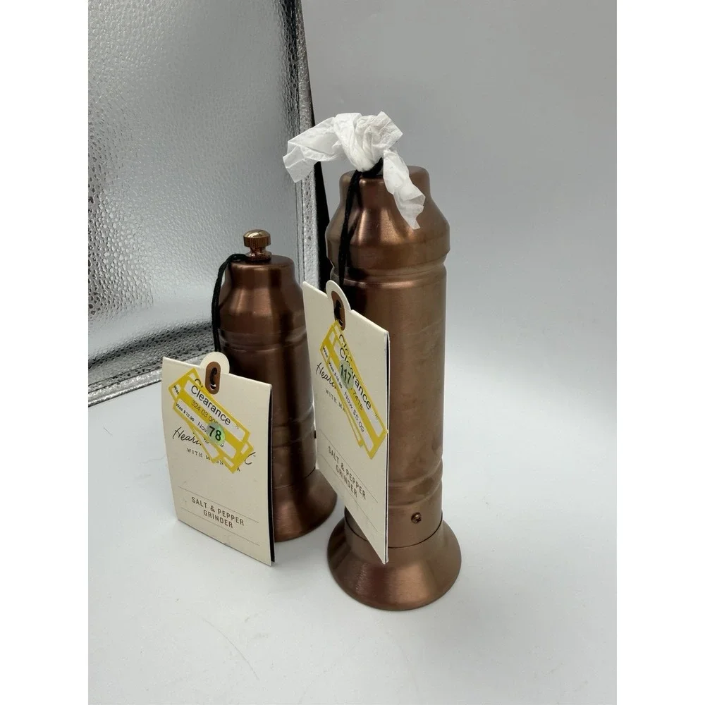 Pair Hearth & Hand With Magnolia Salt & Pepper Copper Finish Crank Grinders NWT - Picture 4 of 16